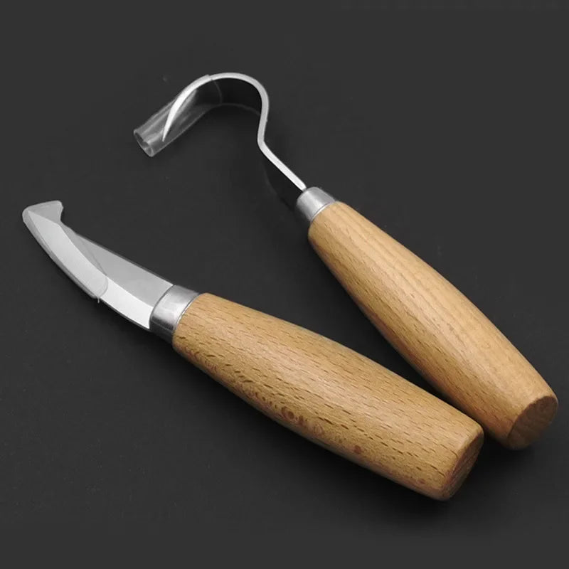 Wood Carving Knife with Ergonomic Wooden Handle