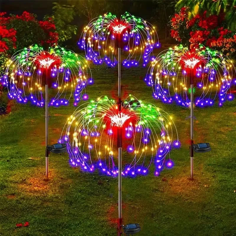 Luces de Jardín con Forma de Fuegos Artificiales con Energía Solar