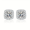 Silver-Tone Cubic Zirconia Stud Earrings