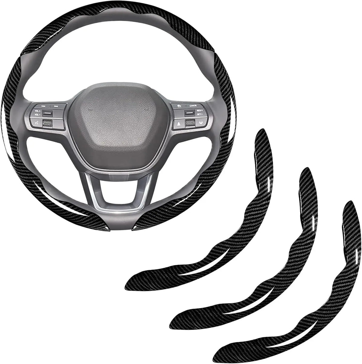 Carbon Fiber & Leather Steering Wheel Cover