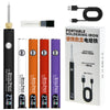 Portable digital soldering iron pen with USB charging cable and iron tip shown in a box.