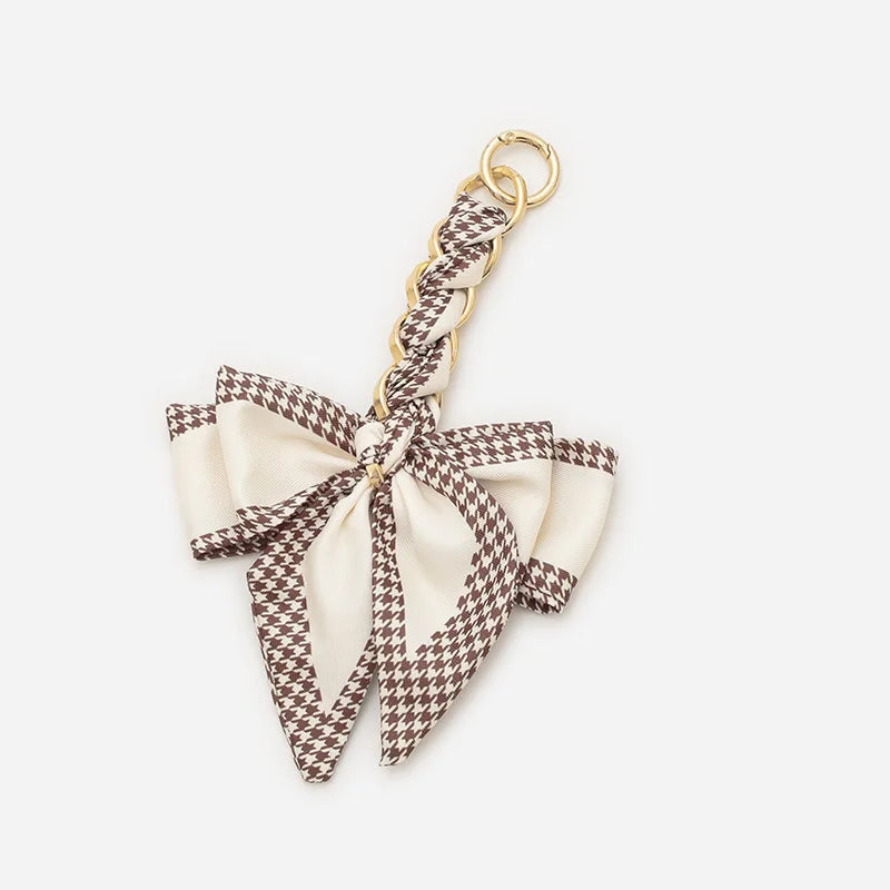 Elegant Bow Chain Bag Strap with Hanging Charm