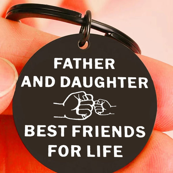 Heartfelt Dad Keychain - Unique Birthday & Christmas Gift for Father from Daughter,Father Best Friends For Life Message,Love