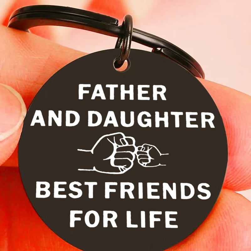Heartfelt Dad Keychain - Unique Birthday & Christmas Gift for Father from Daughter,Father Best Friends For Life Message,Love