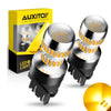 A box of AUXITO LED light bulbs for automotive use, showing various types of headlight bulbs.