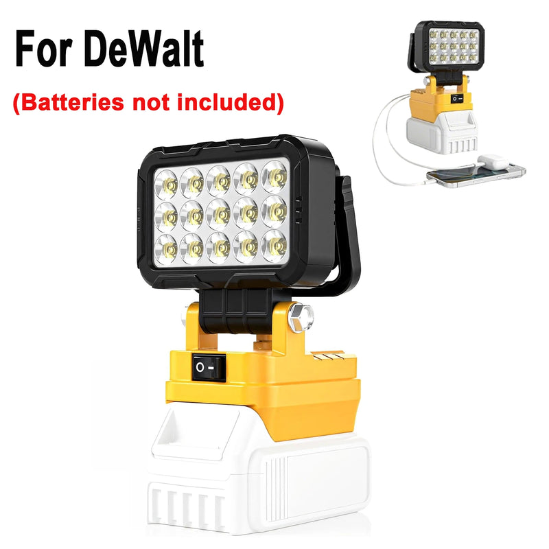 18V Cordless LED Work Light with Dual USB Charging