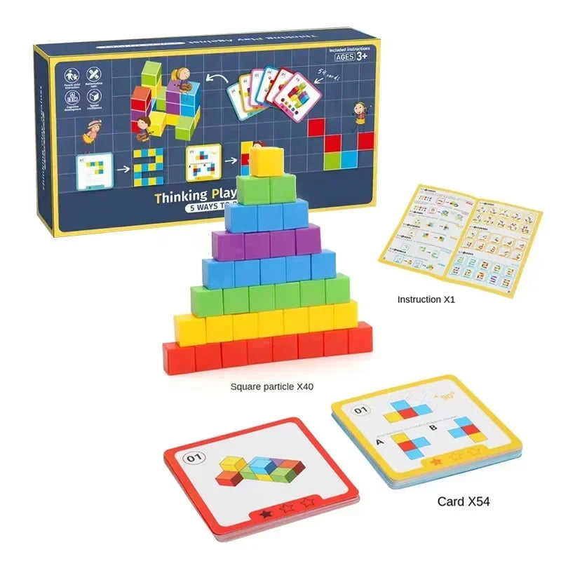 Montessori Rainbow Stacking Blocks for Kids | Spatial Thinking & Math Learning Toy