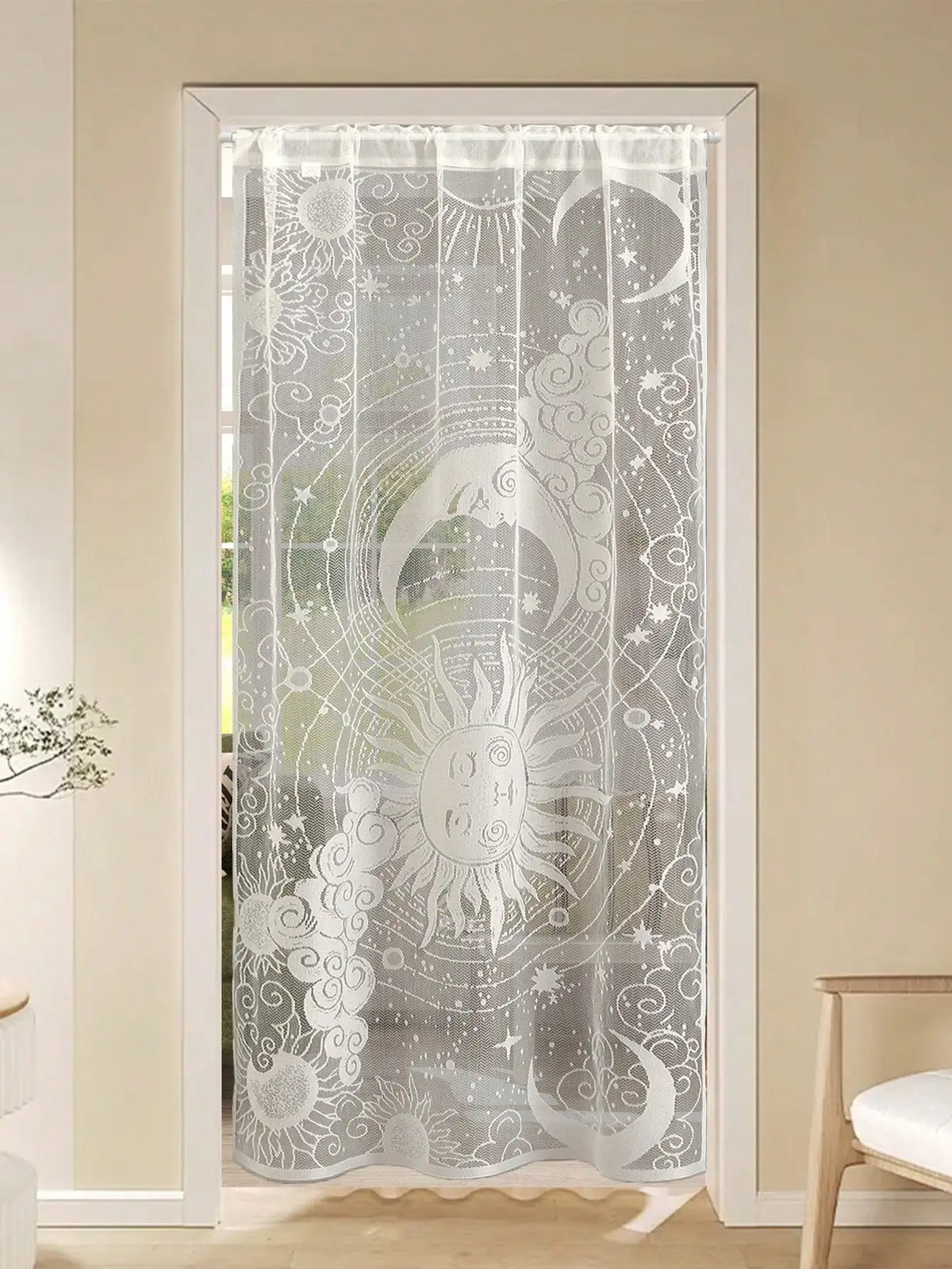Ramadan Sun & Moon Lace Door Curtain