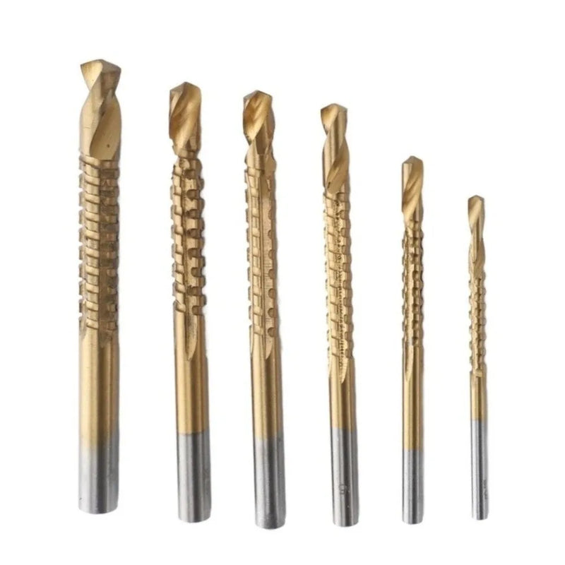 Titanium-Coated Serrated Drill Bit Set (3-8mm)