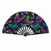 Holographic Folding Hand Fan with UV Glow Effect