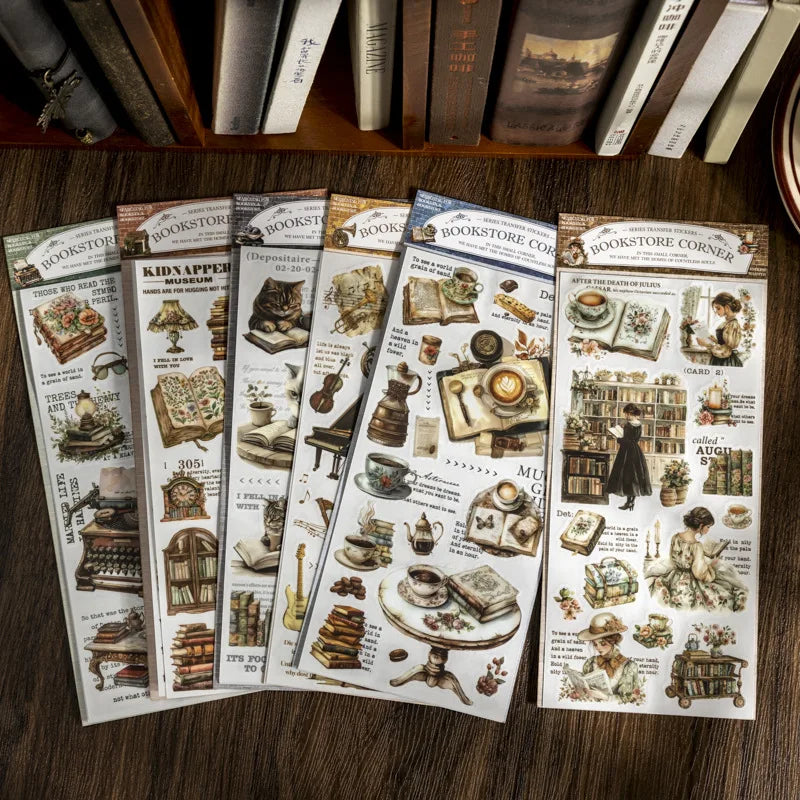 Sammlung von Vintage-Transferdruck-Sticker und buchthemeden Papierprodukten zum Scrapbooking