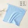 Light blue microfiber face towel folded and displayed on a neutral background.