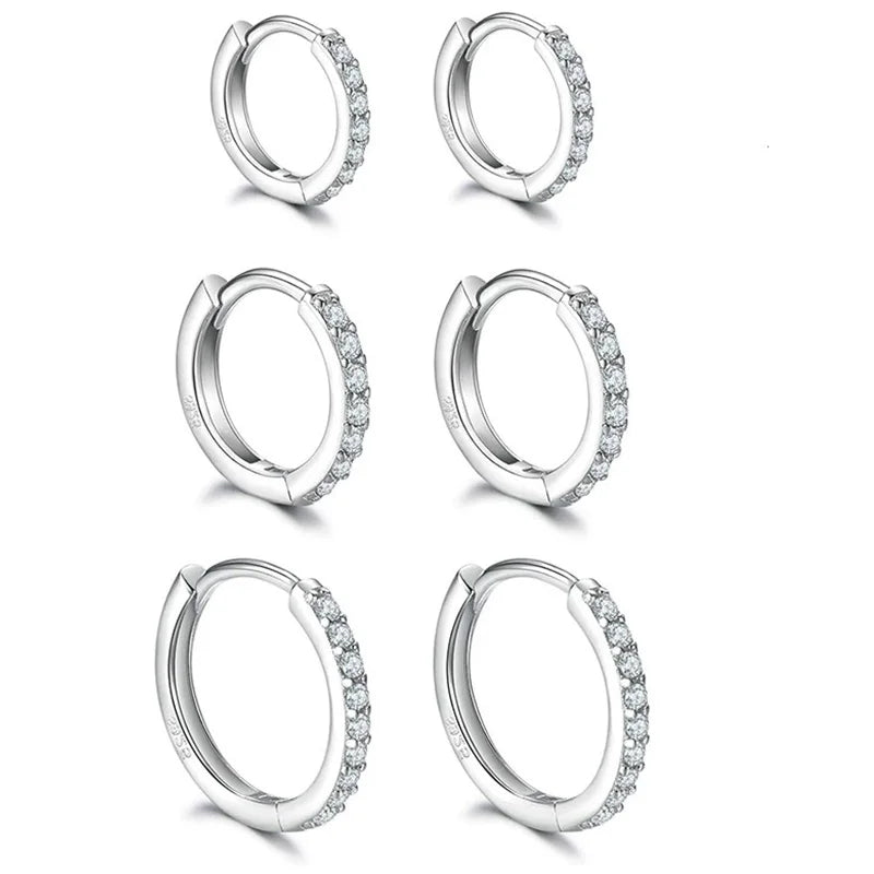 Gold-Plated Cubic Zirconia Huggie Hoop Earrings
