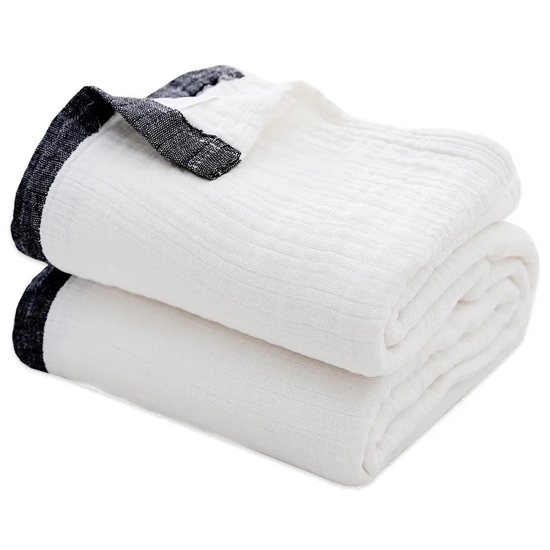 Breathable 4-Layer Cotton Muslin Blanket — Lightweight & Soft for All Seasons