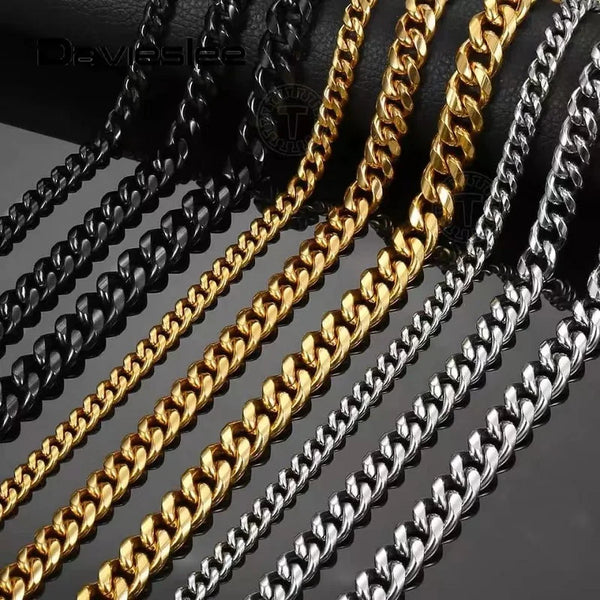 Edelstahl Cuban Link Halskette für Herren und Damen
