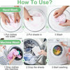 Instructions for using laundry color absorbing paper sheets for hand wash and machine wash