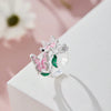 Floral Butterfly Rhinestone Ring — Romantic Adjustable Design