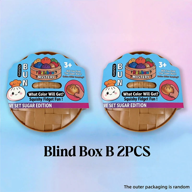 Blind Box B 2PCS of colorful squishy stress relief toys with a rainbow theme