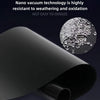 Roll of black blackout privacy window film demonstrating nano vacuum technology resistance to weathering and oxidation