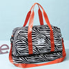 Animal Print Travel Duffle Bag with Shoe Compartment