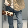 Vintage Y2K Vegetable-Tanned Leather Cylinder Bag