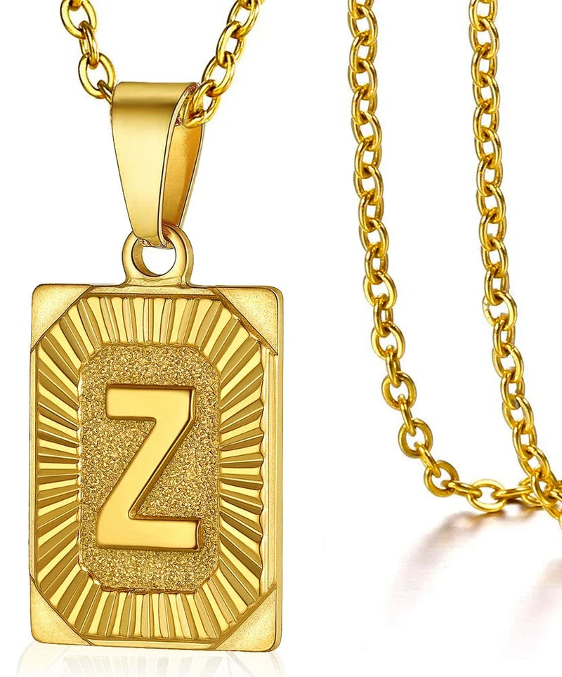 Initial Pendant Necklace in Stainless Steel