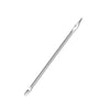 A silver leather sewing awl set with replaceable needles shown diagonally.