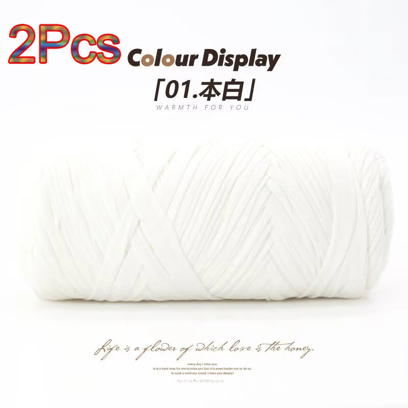 Elastic T-Shirt Yarn for Crochet and Knitting (2-Pack, 50m Each)