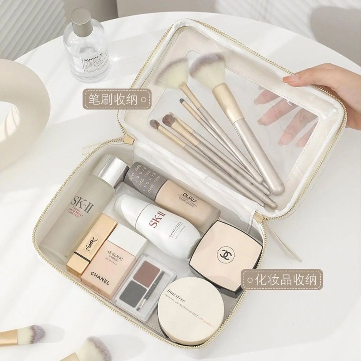 Waterproof Travel Makeup Bag with Clear Window