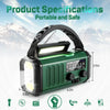 Radio de Emergencia Portátil con Carga Solar y Manivela