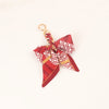 Chic Silk Bow Keychain with Ribbon Charm