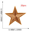 20-Piece Star Embroidery Patches with Iron-On Adhesive