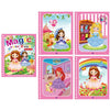 A set of five reusable magic water drawing books featuring cartoon princesses and magical scenes.