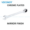 3-Piece Mirror-Polished Ratchet Wrench Set (3/8", 7/16", 1/2")