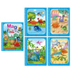 A set of six reusable magic water drawing books featuring colorful cartoon animals and nature scenes for children.