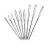 A collection of large eye sewing needles for yarn, embroidery, and beading arranged diagonally.