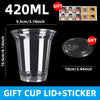 Clear Disposable Plastic Cups with Lids for Iced Drinks