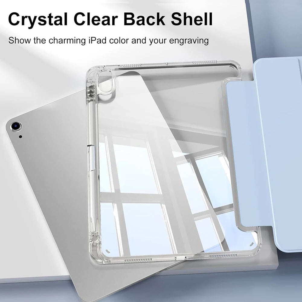 Crystal Clear iPad Case with Built-in Pencil Holder