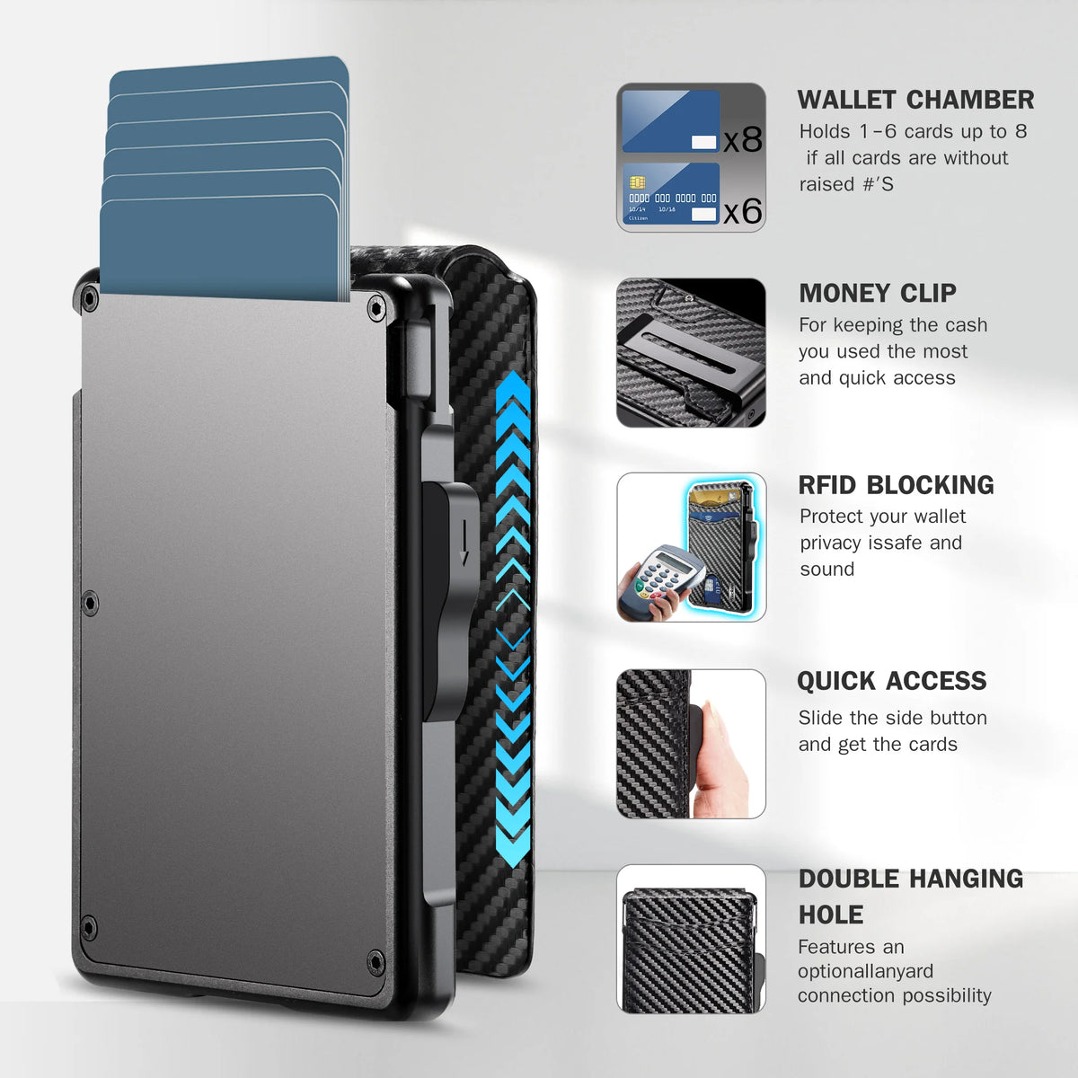 Slim RFID-Blocking Wallet with Money Clip and ID Window