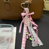 Strawberry Bag Charm Keychain with Ribbon Bow