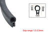 U-shaped EPDM rubber edge trim with a grip range of 1.5 to 3.5 mm