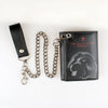 Triple-Fold Chain Wallet with Card Holder and ID Window