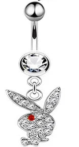Gold Bunny Belly Button Piercing Ring