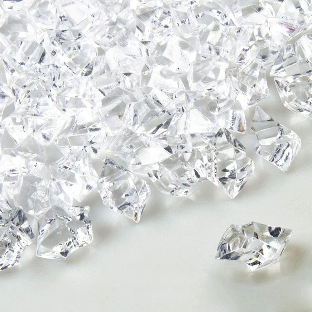 Crystal Clear Acrylic Crushed Ice Stones for Vases & Decor (100-Pack)