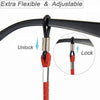 Close-up of an adjustable soft lanyard with a lock and unlock mechanism for securing glasses.