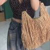 Bohemian Fringe Straw Tote Bag
