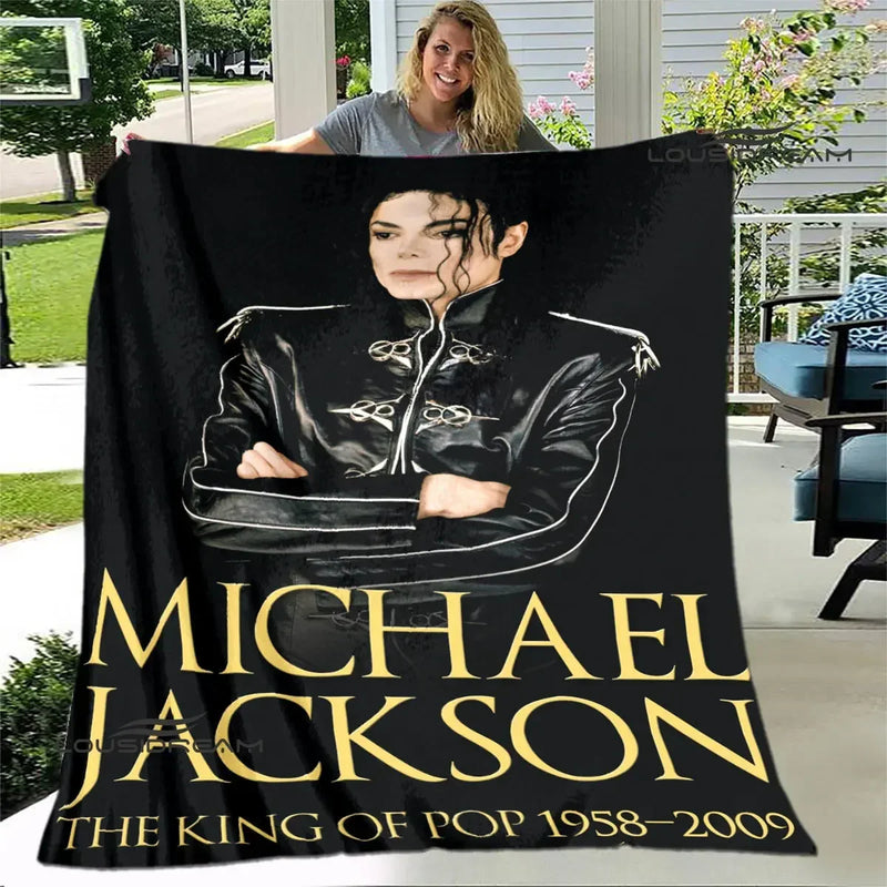 Michael Jackson Retro Print Coral Fleece Decke