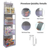 Premium quality details of an over-the-door hanging organizer with clear compartments showing various features like a clean w