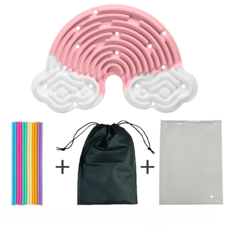 Double-Sided Silicone Fidget Board with 12 Strings