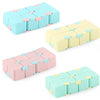 A set of colorful Infinity Magic Cube fidget toys in light blue, yellow, and pink shades.
